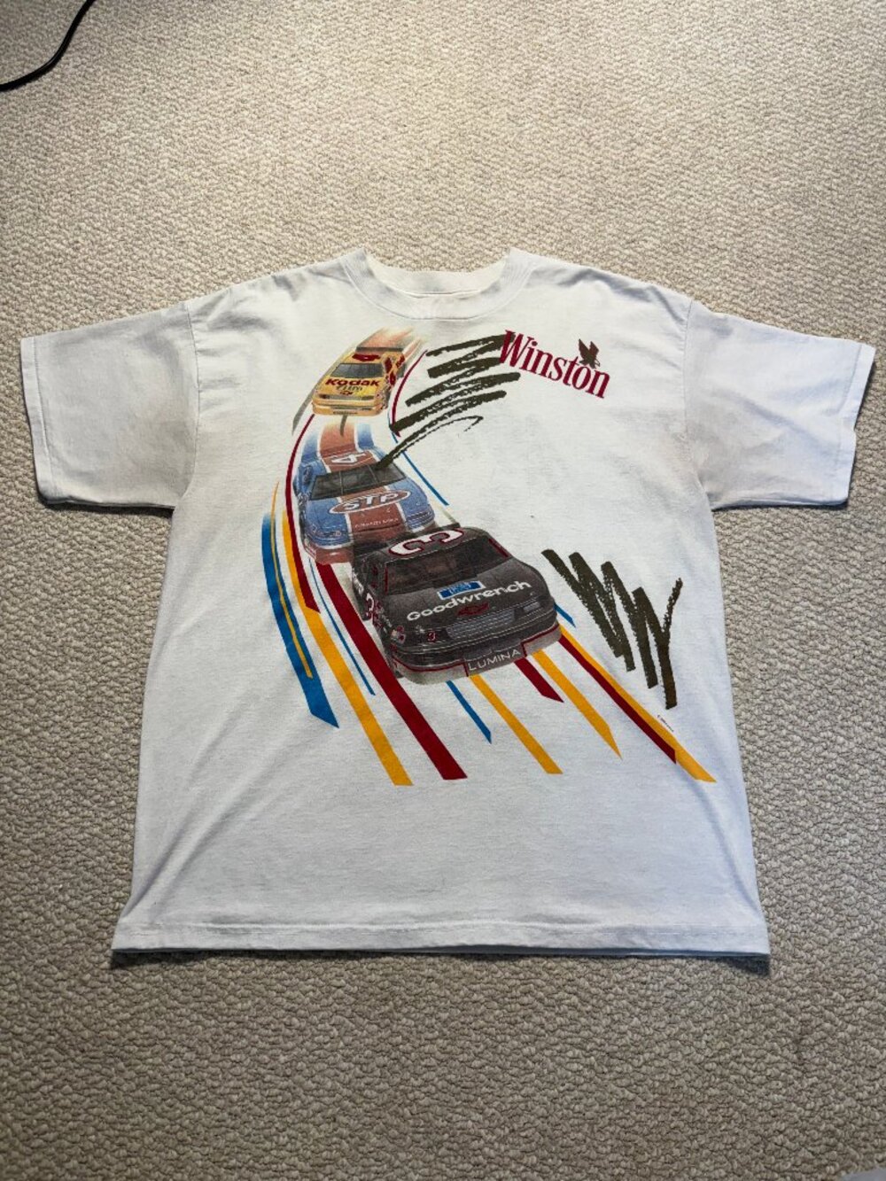 Vintage Winston NASCAR Racing Graphic Tee in White - XL